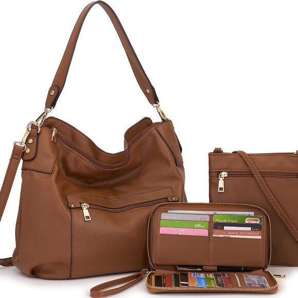 Large Crossbody Bags Ladies Shoulder Handbags Purse and Wallet Set for Women Tot